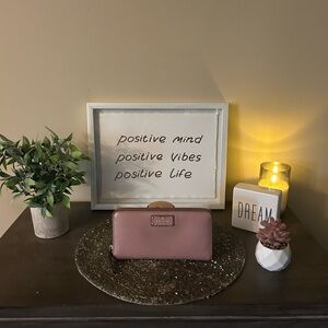 Kate Spade Pink Leather Zip Wallet